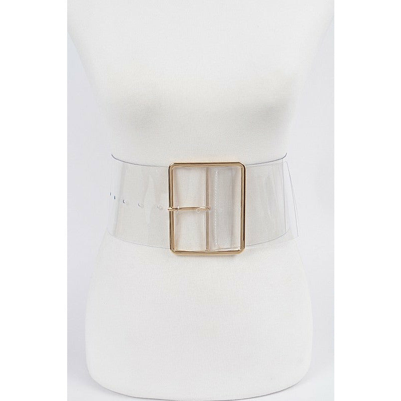Transparent Gold Buckle Belt – The Love Street Boutique display picture 3